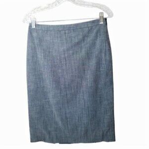 BCBGMaxazria Heathered Blue Double Split Skirt